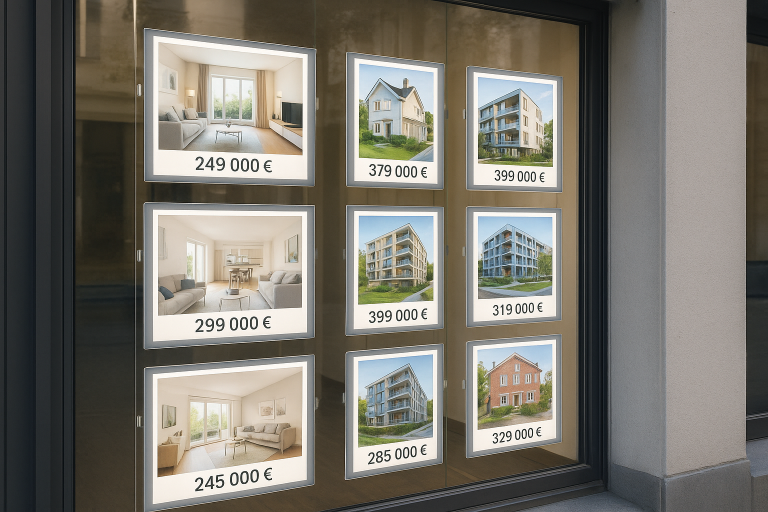 carteles LED para escaparate de inmobiliaria